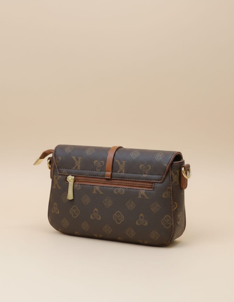 Import Premium Fancy Sling Bag for Women | Stylish Sling Handbag with Strap | 2 Compartments + 2 Inside Pockets | Flap Closure Designer Sling Bag in Pista, Cream & Brown
