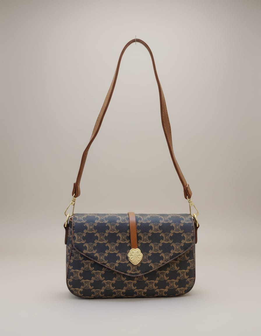 Import Premium Fancy Sling Bag for Women | Stylish Sling Handbag with Strap | 2 Compartments + 2 Inside Pockets | Flap Closure Designer Sling Bag in Pista, Cream & Brown