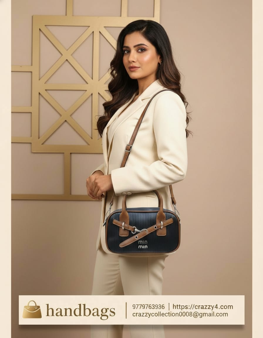 Min Min Premium Fancy Sling Bag for Women | Stylish Sling Handbag with Strap | 1 Compartment + 2 Inside Pockets | Elegant Small Sling Bag in Black, Khakhi & White with Zip Closure