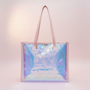 Transparent Waterproof Baby Bag with Mini Pouch | Multi-Purpose Baby Organizer Bag | Spacious Single Compartment | Stylish Pink Utility Bag with Zip Closure