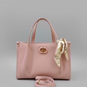 Edone Premium PU Leather Fancy Handbag for Women | Stylish Handbag with Handle | 1 Compartment + 2 Inside Pockets | Elegant Pink & Brown Daily Use Handbag