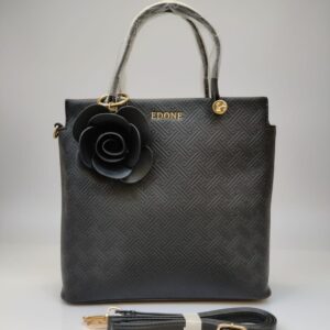 Edone Premium PU Leather Fancy Handbag for Women | Stylish Handbag with Handle | 1 Compartment + 2 Inside Pockets | Elegant Pink & Black Daily Use Handbag