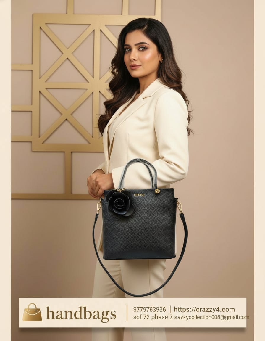 Edone Premium PU Leather Fancy Handbag for Women | Stylish Handbag with Handle | 1 Compartment + 2 Inside Pockets | Elegant Pink & Black Daily Use Handbag