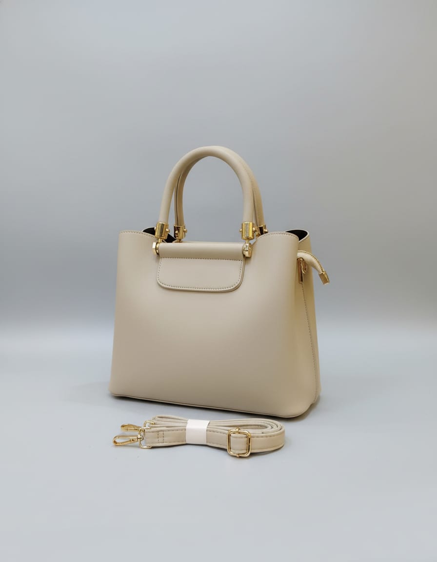 Adda & Peris Premium PU Leather Fancy Handbag for Women | Stylish Handbag with Handle | 3 Compartments + 2 Inside Pockets | Elegant Green & Cream Daily Use Handbag