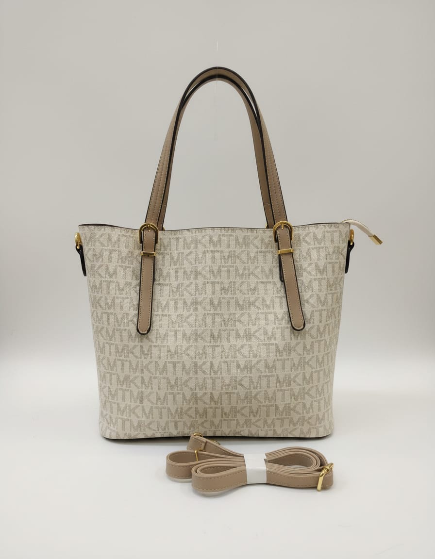 Premium Big Tote Bag for Girls | Stylish Office & College Tote Handbag | 4 Compartments + 2 Inside Pockets | Cream, Brown & Camel Spacious Daily Use Tote Bag