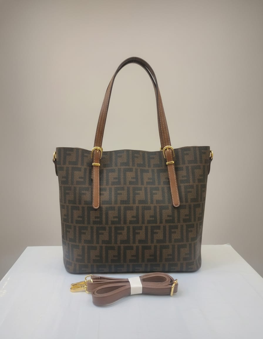 Premium Big Tote Bag for Girls | Stylish Office & College Tote Handbag | 4 Compartments + 2 Inside Pockets | Cream, Brown & Camel Spacious Daily Use Tote Bag