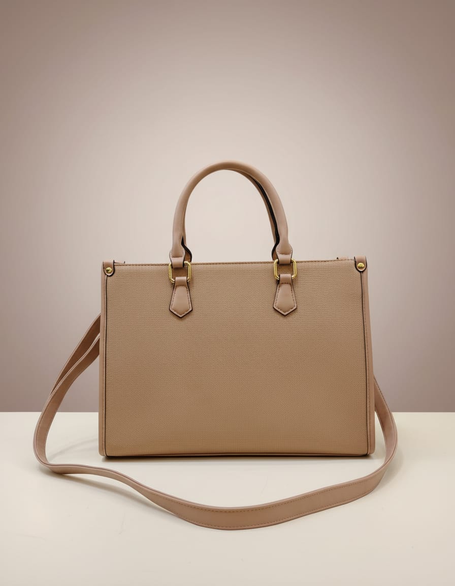 Premium Tote Bag for Girls | Stylish Peach Office & Daily Use Tote Handbag | 2 Compartments + 2 Inside Pockets | Elegant Tote Bag with Zip Closure