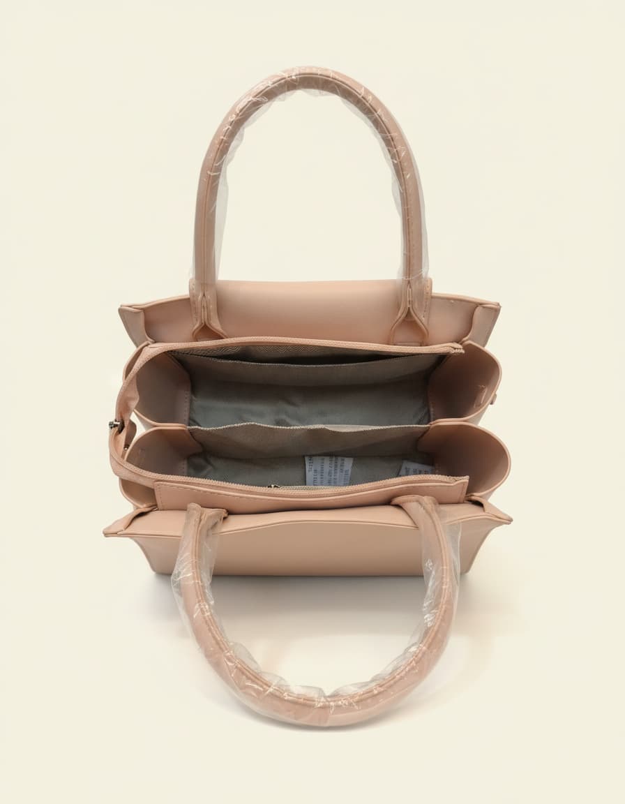 Premium Handbag for Girls | Stylish Daily Use Office Handbag with Strap | 3 Compartments + 2 Inside Pockets | Elegant Small Handbag with Zip Closure