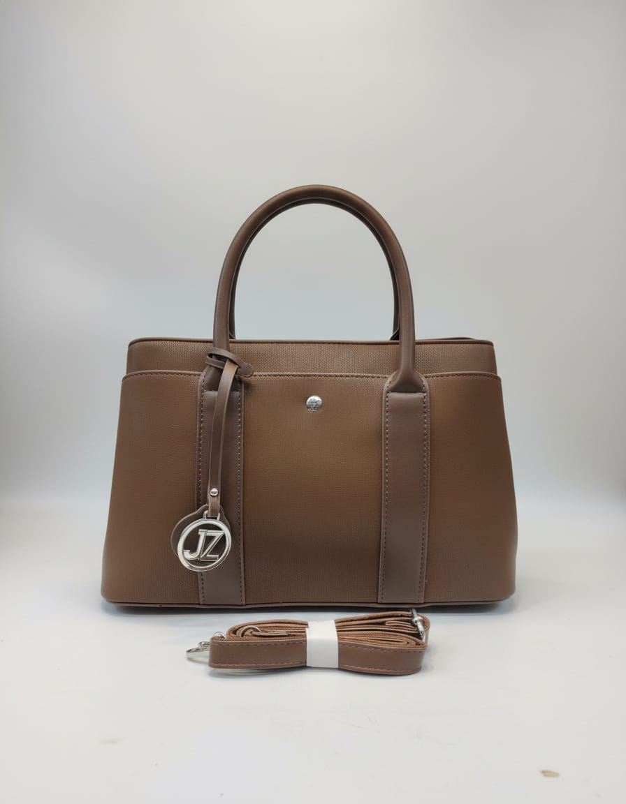 Premium Semi-Formal Handbag for Women | Stylish Handbag with Strap | 2 Compartments + 2 Inside Pockets | Mouse, Brown & Black Elegant Daily Use Office Bag