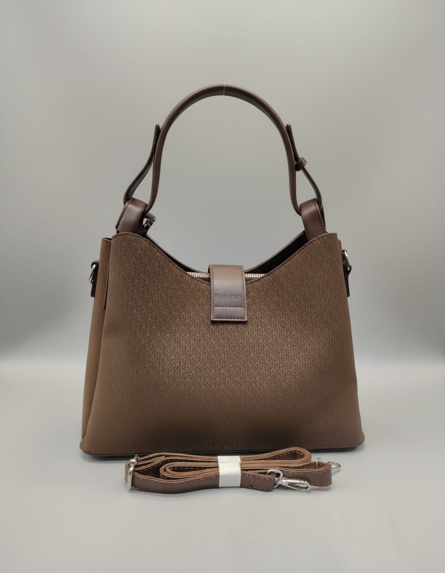 Premium PU Leather Party Bag for Women | Stylish Semi-Formal Party Handbag with Strap | 2 Compartments + 2 Inside Pockets | Brown & Black Elegant Party Wear Bag