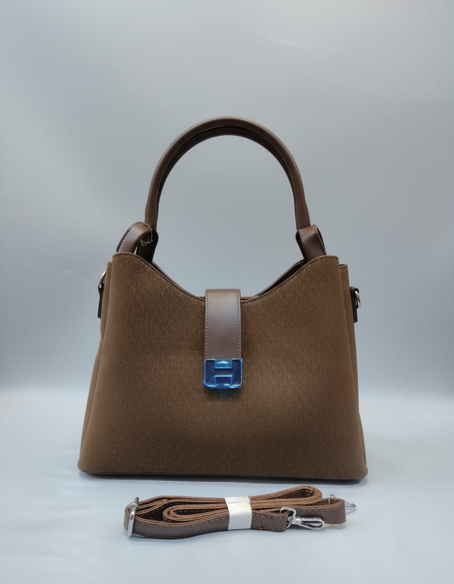 Premium PU Leather Party Bag for Women | Stylish Semi-Formal Party Handbag with Strap | 2 Compartments + 2 Inside Pockets | Brown & Black Elegant Party Wear Bag