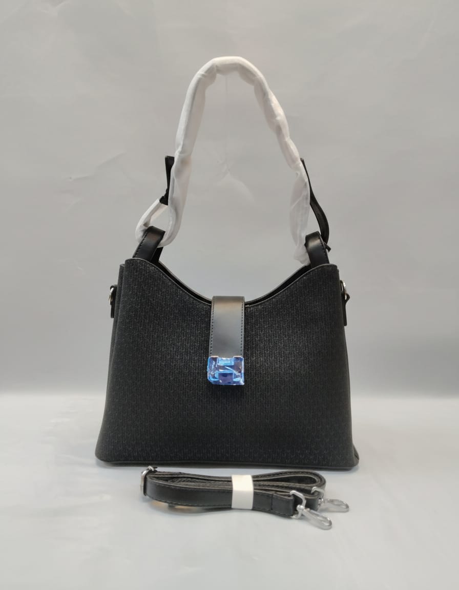 Premium PU Leather Party Bag for Women | Stylish Semi-Formal Party Handbag with Strap | 2 Compartments + 2 Inside Pockets | Brown & Black Elegant Party Wear Bag