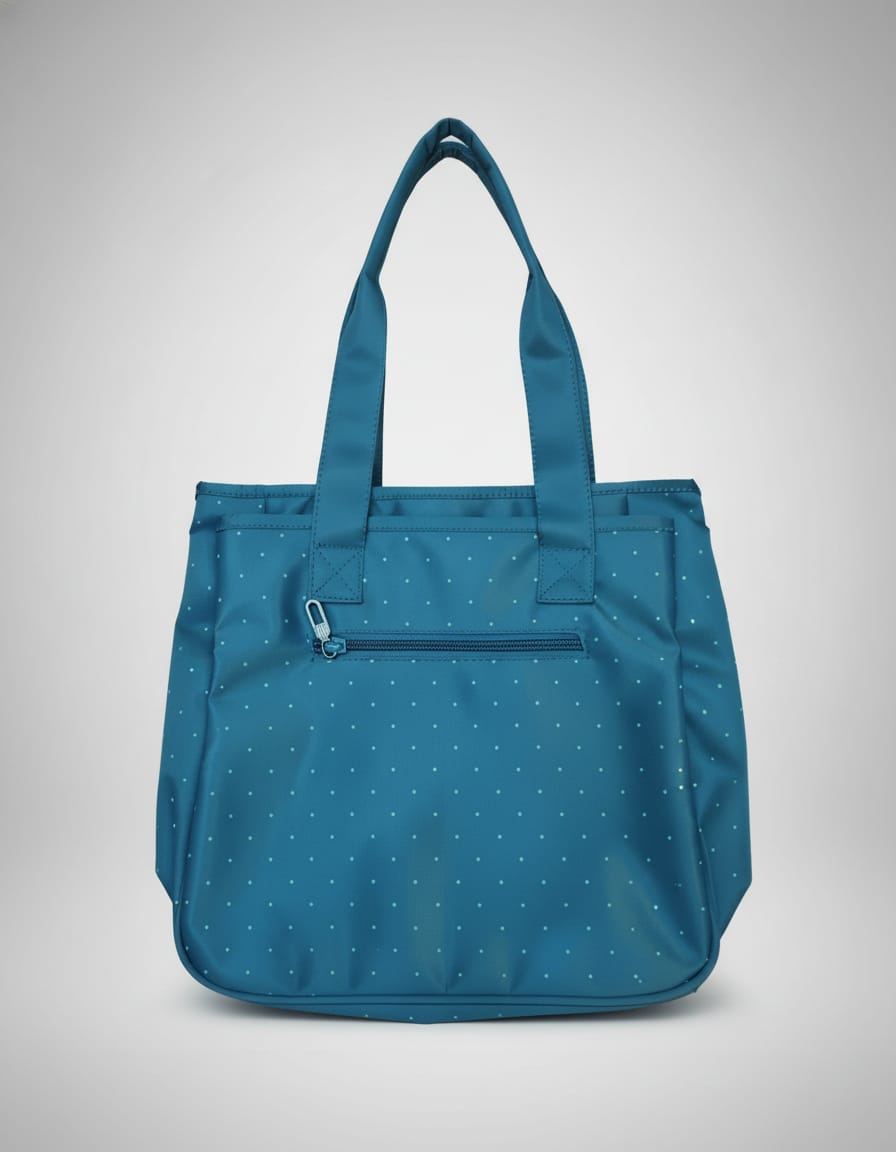 Premium Waterproof Shopping Bag for Women | Heavy Sarteene Fabric Tote with Shoulder Strap | 3 Compartments + 2 Inside Pockets | Pink & Blue Daily Use Utility Bag