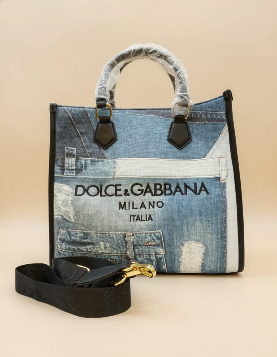 Premium Soft Denim Tote Bag for Women | Stylish Blue Office & Travel Tote with Strap | 1 Compartment + 2 Inside Pockets | Casual Daily Use Handbag