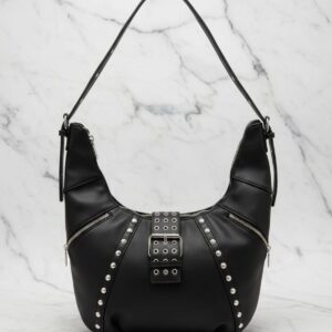 Premium Soft PU Leather Hobo Bag for Women | Stylish Black Shoulder Fashion Bag | 1 Main Compartment + Back Pocket + 2 Inside Pockets | Trendy Everyday Carry Bag