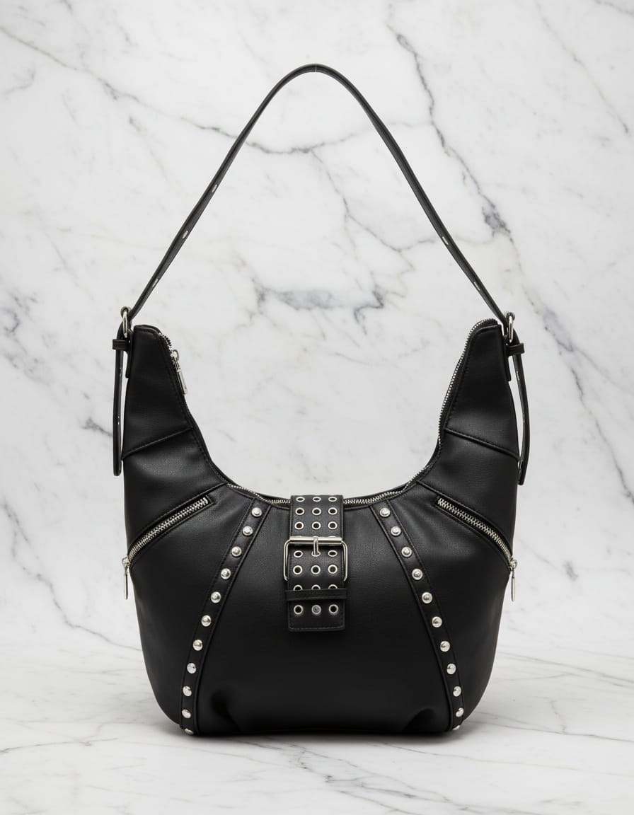 Premium Soft PU Leather Hobo Bag for Women | Stylish Black Shoulder Fashion Bag | 1 Main Compartment + Back Pocket + 2 Inside Pockets | Trendy Everyday Carry Bag