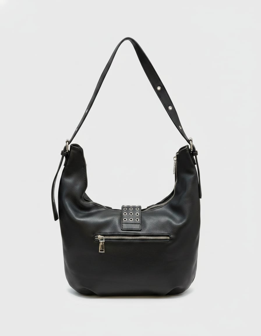 Premium Soft PU Leather Hobo Bag for Women | Stylish Black Shoulder Fashion Bag | 1 Main Compartment + Back Pocket + 2 Inside Pockets | Trendy Everyday Carry Bag