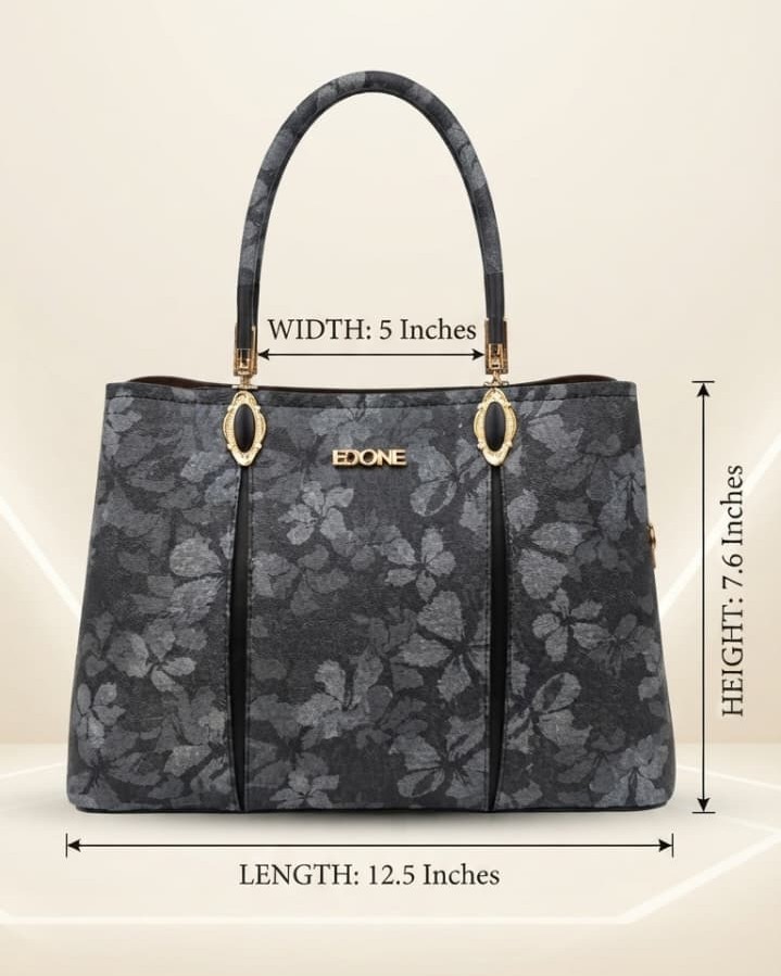 Edone Premium Fancy Handbag for Women | Stylish Handbag with Strap | 3 Compartments + 2 Inside Pockets | Elegant Daily Use Fancy Bag with Zip Closure