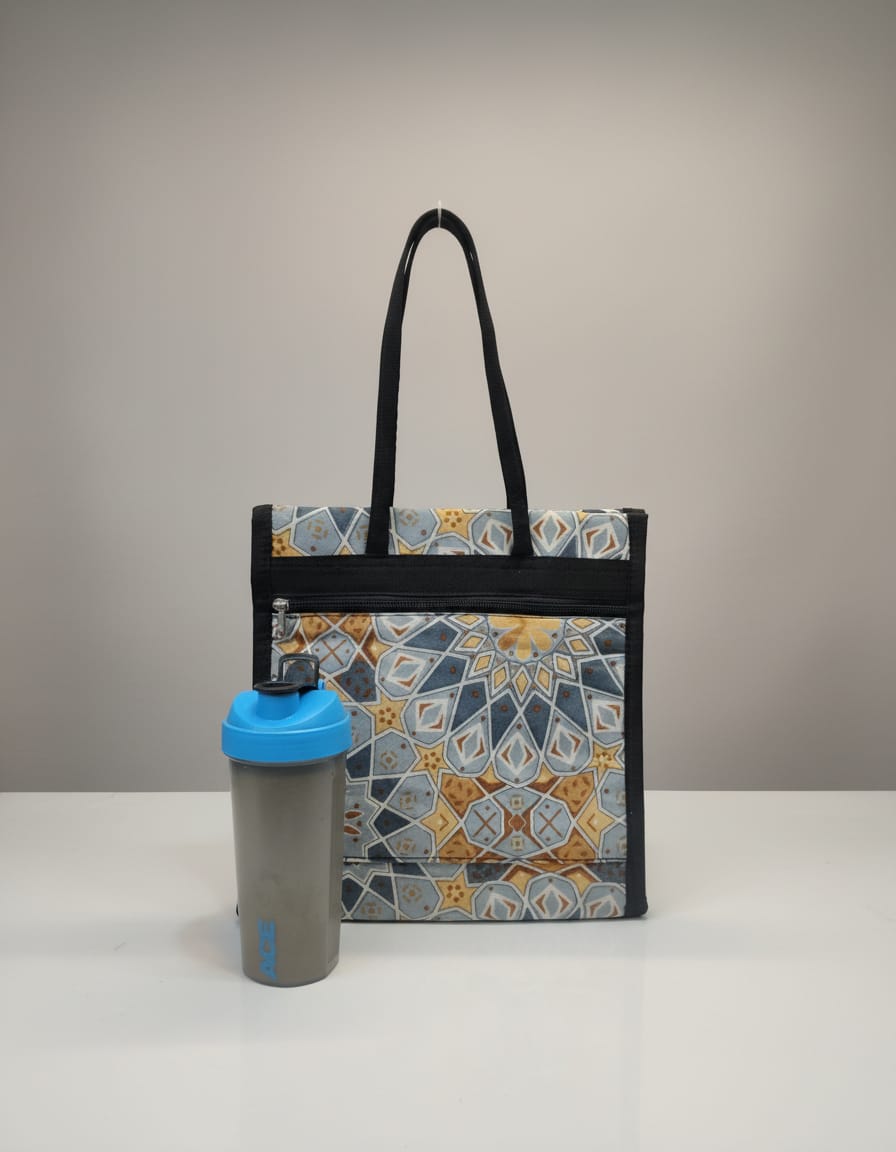 Premium Cotton Office Tiffin Bag | Stylish Lunch Carry Bag for Office | 1 Compartment + 1 Inside Pocket | Multi-Color Daily Use Tiffin Bag