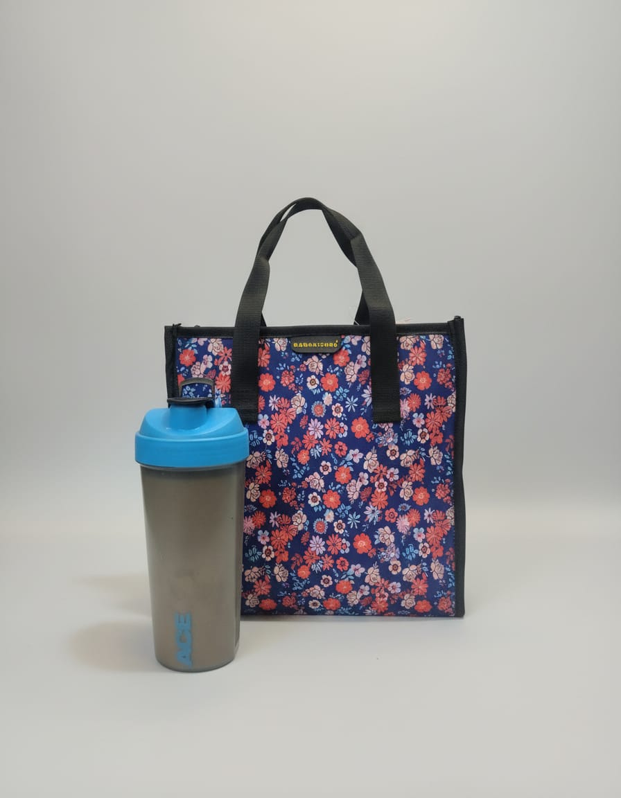 Premium Cotton Office Tiffin Bag | Stylish Lunch Carry Bag for Office | 1 Compartment + 1 Inside Pocket | Multi-Color Daily Use Tiffin Bag