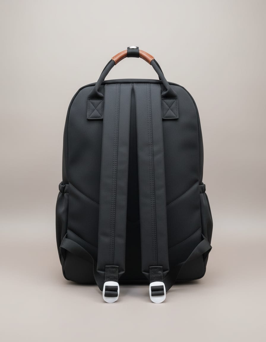 Premium Backpack for Girls | Stylish Black Daily Use & Baby Care Backpack | 3 Compartments + 2 Inside Pockets | Spacious Multi-Purpose Travel Backpack