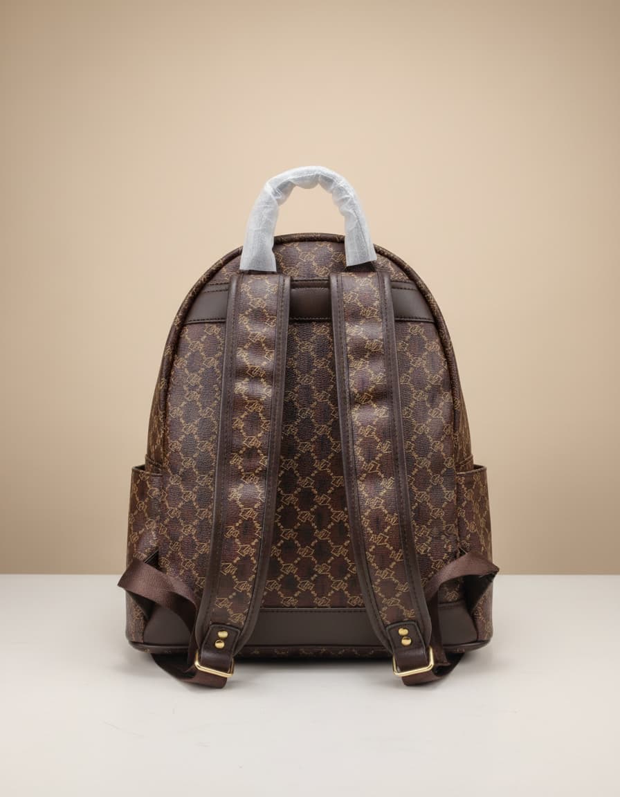 Premium Backpack for Girls | Stylish brown & Cream Daily Use Office & Travel Backpack | 3 Compartments + 2 Inside Pockets | Spacious Multi-Purpose Backpack