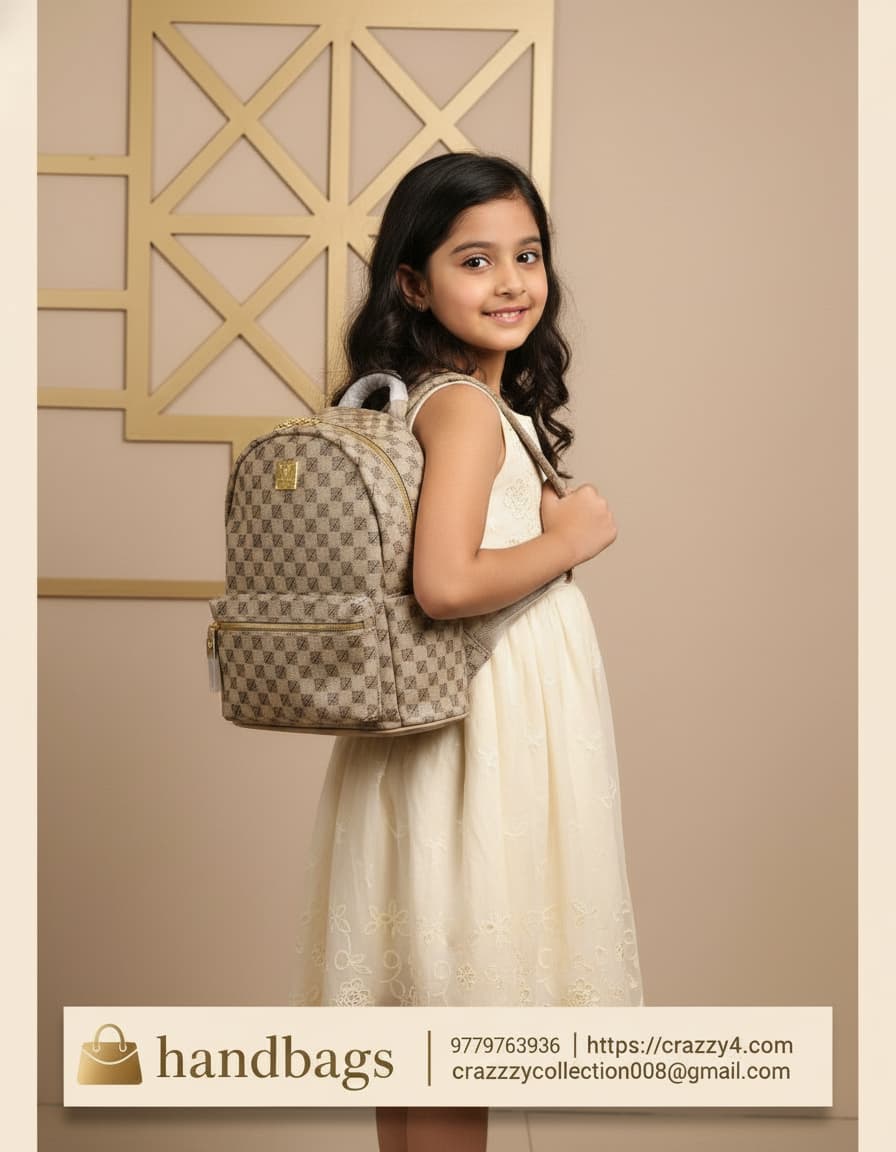 Premium Backpack for Girls | Stylish brown & Cream Daily Use Office & Travel Backpack | 3 Compartments + 2 Inside Pockets | Spacious Multi-Purpose Backpack