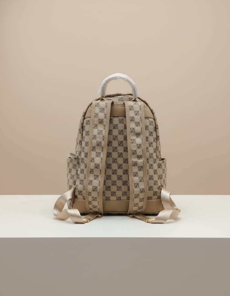 Premium Backpack for Girls | Stylish brown & Cream Daily Use Office & Travel Backpack | 3 Compartments + 2 Inside Pockets | Spacious Multi-Purpose Backpack