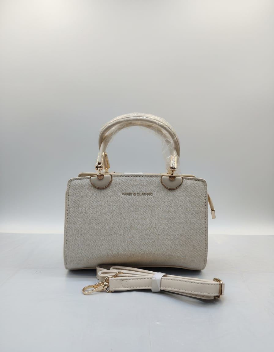 Premium Mini Handbag for Women | Stylish Semi-Formal Sling Bag with Long Strap | 3 Compartments + 2 Inside Pockets | Brown & Off-White Elegant Small Handbag