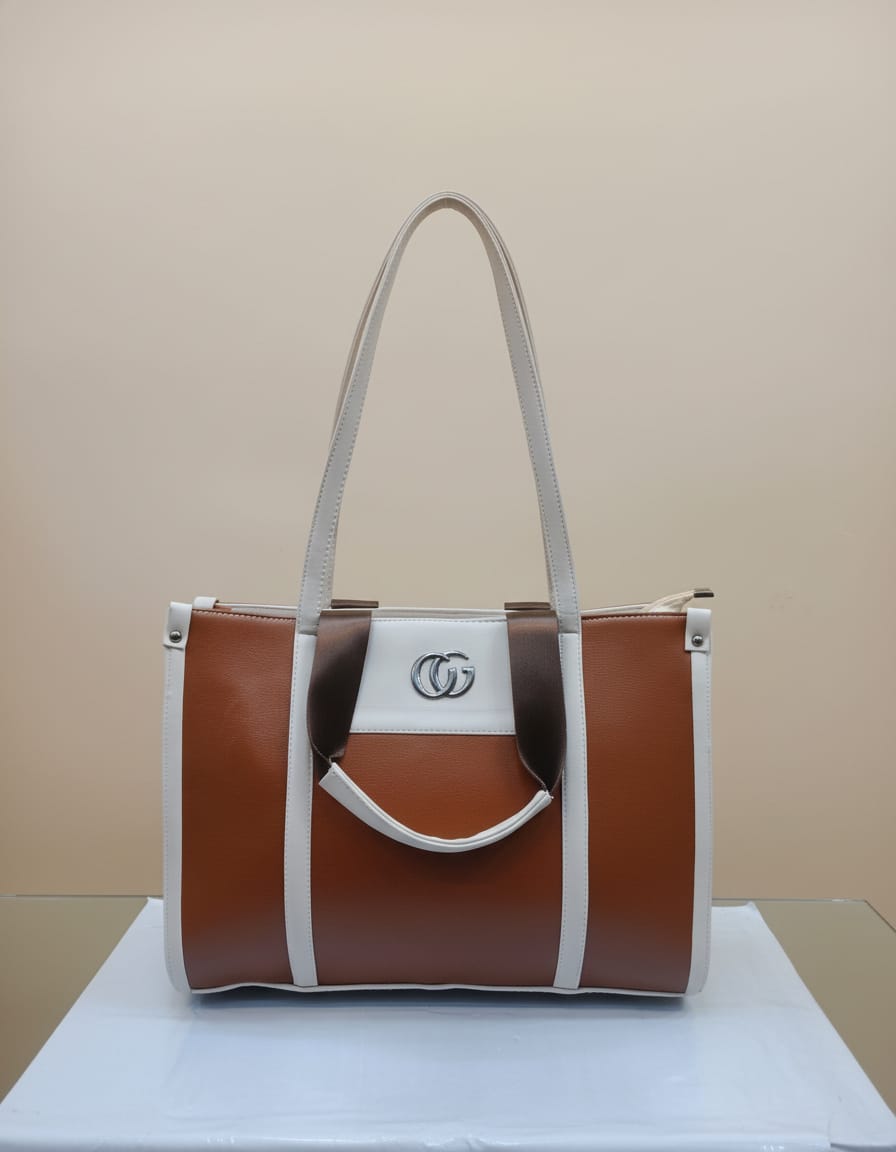 Premium PU Leather Shoulder Bag for Women | Stylish Brown Office & College Bag with Long Strap | 1 Compartment + 2 Inside Pockets | Elegant Daily Use Handbag