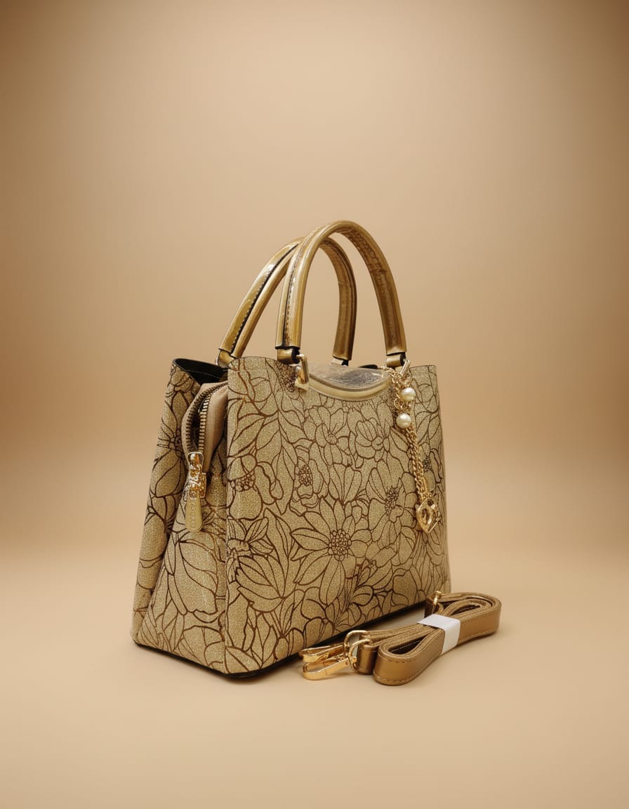 Premium Pattern Party Bag for Women | Stylish Functional Sling Bag with Long Strap | 3 Compartments + 2 Inside Pockets | Designer Square Party Handbag