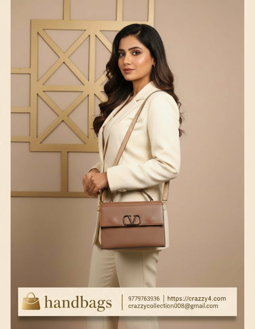 Peris & Classic Premium PU Leather Fancy Handbag for Women | Stylish Functional Sling Bag with Long Strap | 3 Compartments + 2 Inside Pockets | Black, Peach & Beige Elegant Daily Use Bag