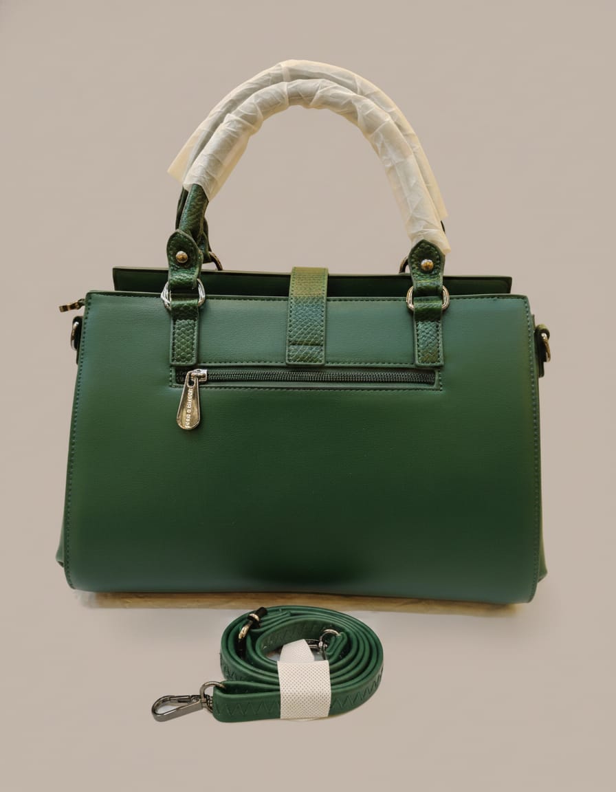 Peris & Classic Premium PU Leather Handbag for Women | Stylish Functional Sling Bag with Long Strap | 1 Compartment + 3 Inside Pockets | Green, Beige & Off-White Elegant Daily Use Bag