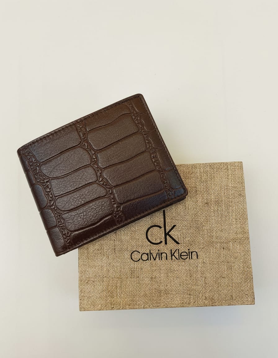 CK Style Premium Men’s Wallet | PU Leather Cash & Card Holder Wallet | 12 Card Slots + Coin Section | Brown & Black Stylish Daily Use Wallet