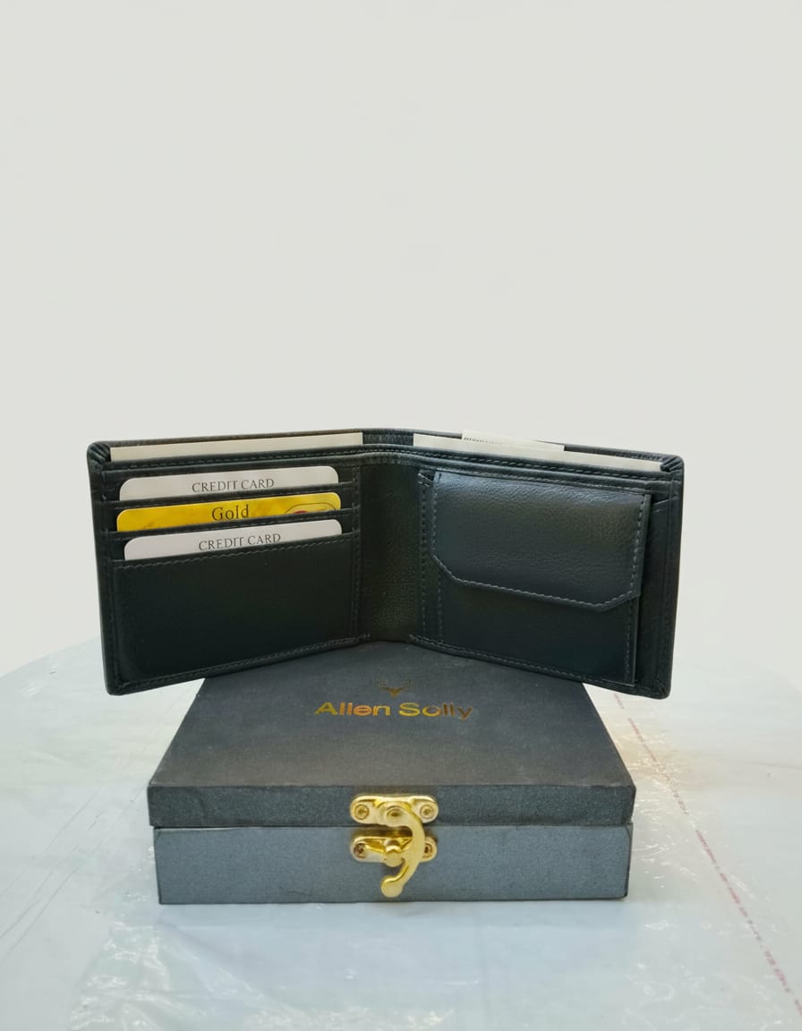 Allen Solly Style Premium Men’s Wallet | PU Leather Cash & Card Holder Wallet | 12 Card Slots + Coin Section | Brown & Black Stylish Daily Use Wallet