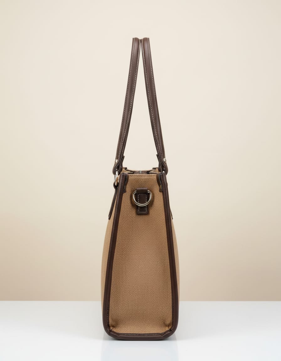 Premium Big Size Laptop Tote Bag for Women | Stylish Office & Travel Tote | Spacious 1 Compartment + 2 Inside Pockets | Brown Elegant Laptop Carry Bag