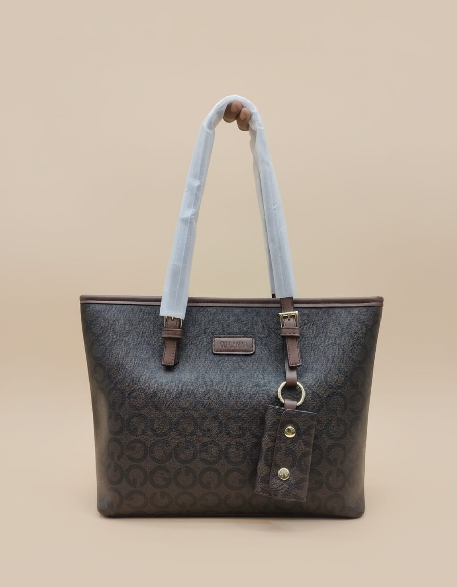 Ada & Peris Premium PU Tote Bag for Women | Stylish Office Going Tote Bag | 2 Compartments + 2 Inside Pockets | Tan, Brown & Coffee Elegant Handbag