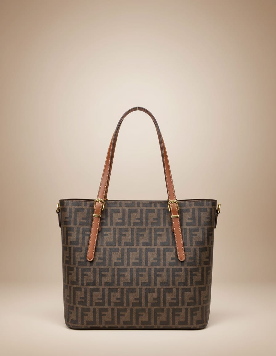 Ada & Peris Premium PU Tote Bag for Women | Stylish Office Going Tote Bag | 2 Compartments + 2 Inside Pockets | Tan & Coffee Elegant Handbag