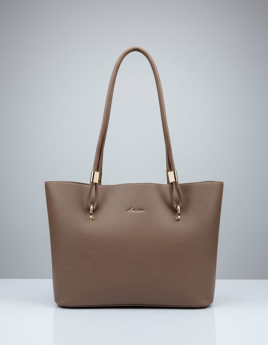 Ada & Peris Premium PU Tote Bag for Women | Stylish Office Going Tote Bag | 2 Compartments + 2 Inside Pockets | Dark Brown & Light Brown Elegant Handbag