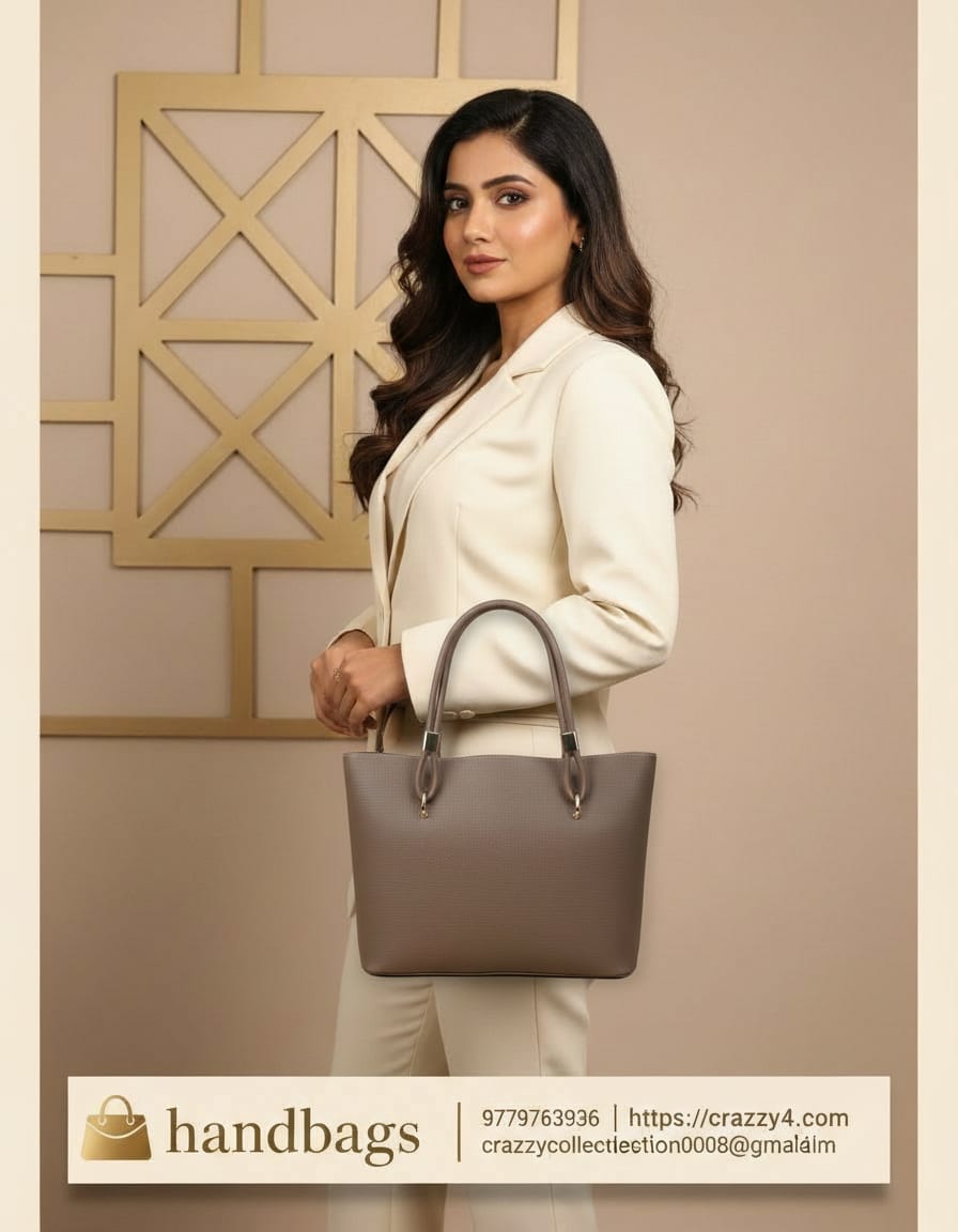Ada & Peris Premium PU Tote Bag for Women | Stylish Office Going Tote Bag | 2 Compartments + 2 Inside Pockets | Dark Brown & Light Brown Elegant Handbag