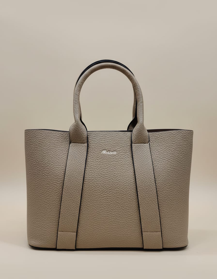 Ada & Peris Premium PU Tote Bag for Women | Stylish Office Going Tote Bag | 2 Compartments + 2 Inside Pockets | Light Brown Elegant Handbag