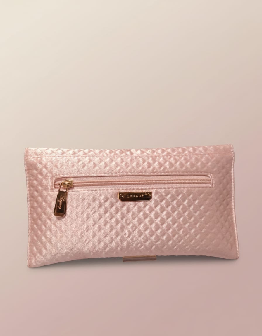 Premium Party Wear Hand Clutch for Women | Stylish Fancy Clutch with Long Chain | Compact Evening Party Bag | Pink, Gold & Brown Elegant Clutch