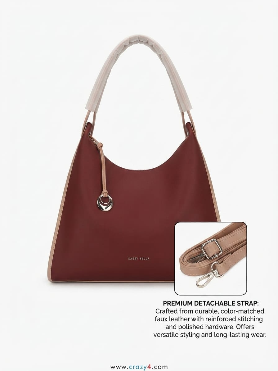 Sessy Bella Premium PU Leather Hobo Bag | High-End Women's Shoulder Handbag | Stylish Casual & Formal Fashion Bag