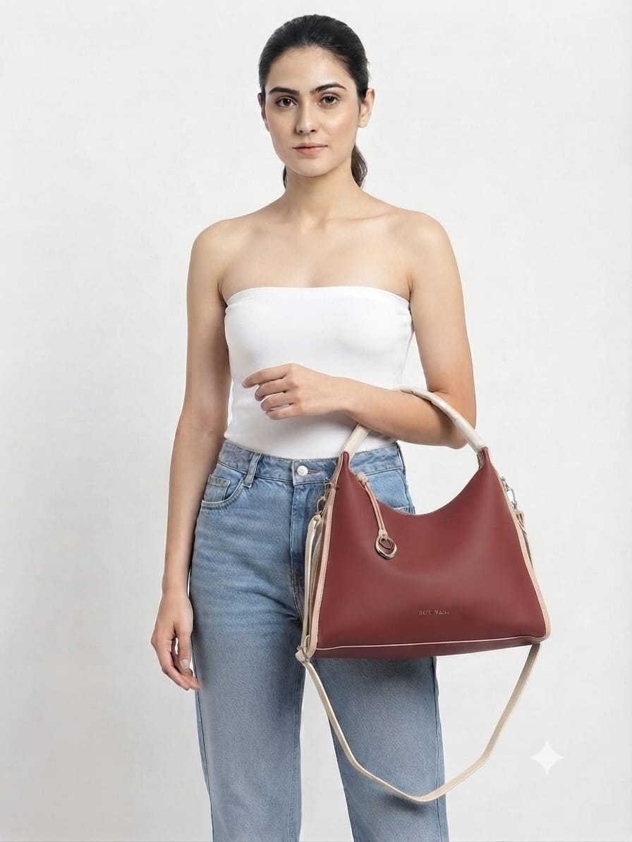 Sessy Bella Premium PU Leather Hobo Bag | High-End Women's Shoulder Handbag | Stylish Casual & Formal Fashion Bag