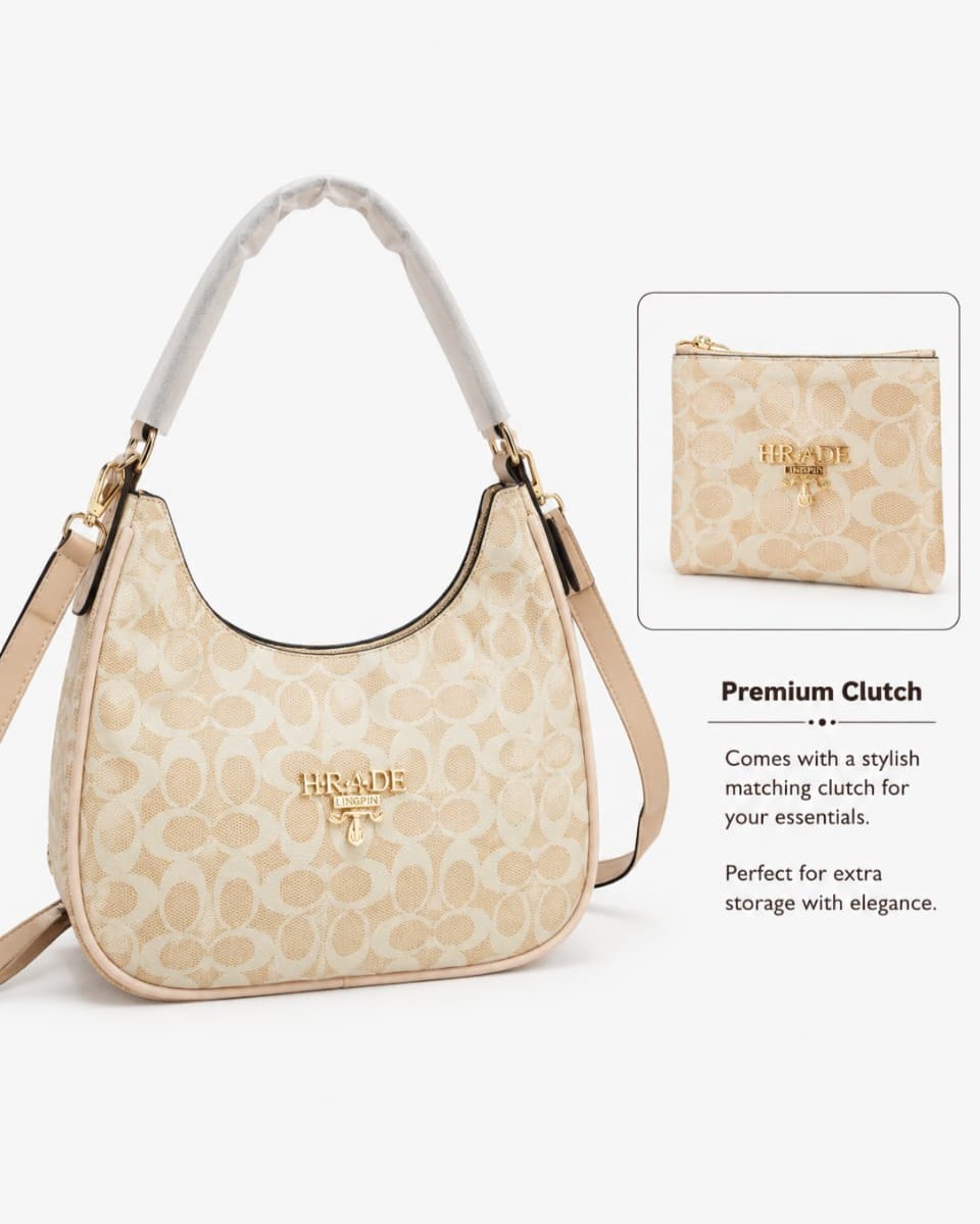 Imported Premium PU Matte Moon Shape Handbag | High-End Women's Shoulder Bag | Stylish Formal & Casual Fashion Purse