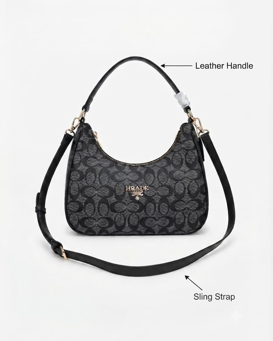 Imported Premium PU Matte Moon Shape Handbag | High-End Women's Shoulder Bag | Stylish Formal & Casual Fashion Purse