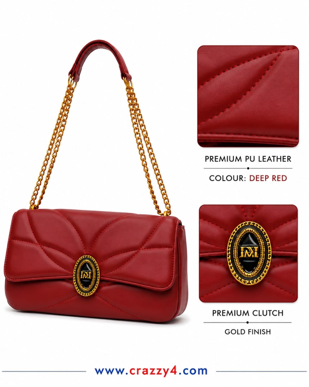 Imported Premium PU Soft Moon Shape Sling Bag | High-End Women's Crossbody Shoulder Bag | Stylish Formal & Casual Handbag