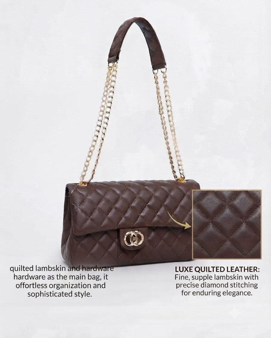 Imported High-End Soft PU Leather Sling Bag with Chain Strap | Premium Women’s Crossbody Bag for Casual & Formal Fashion 2