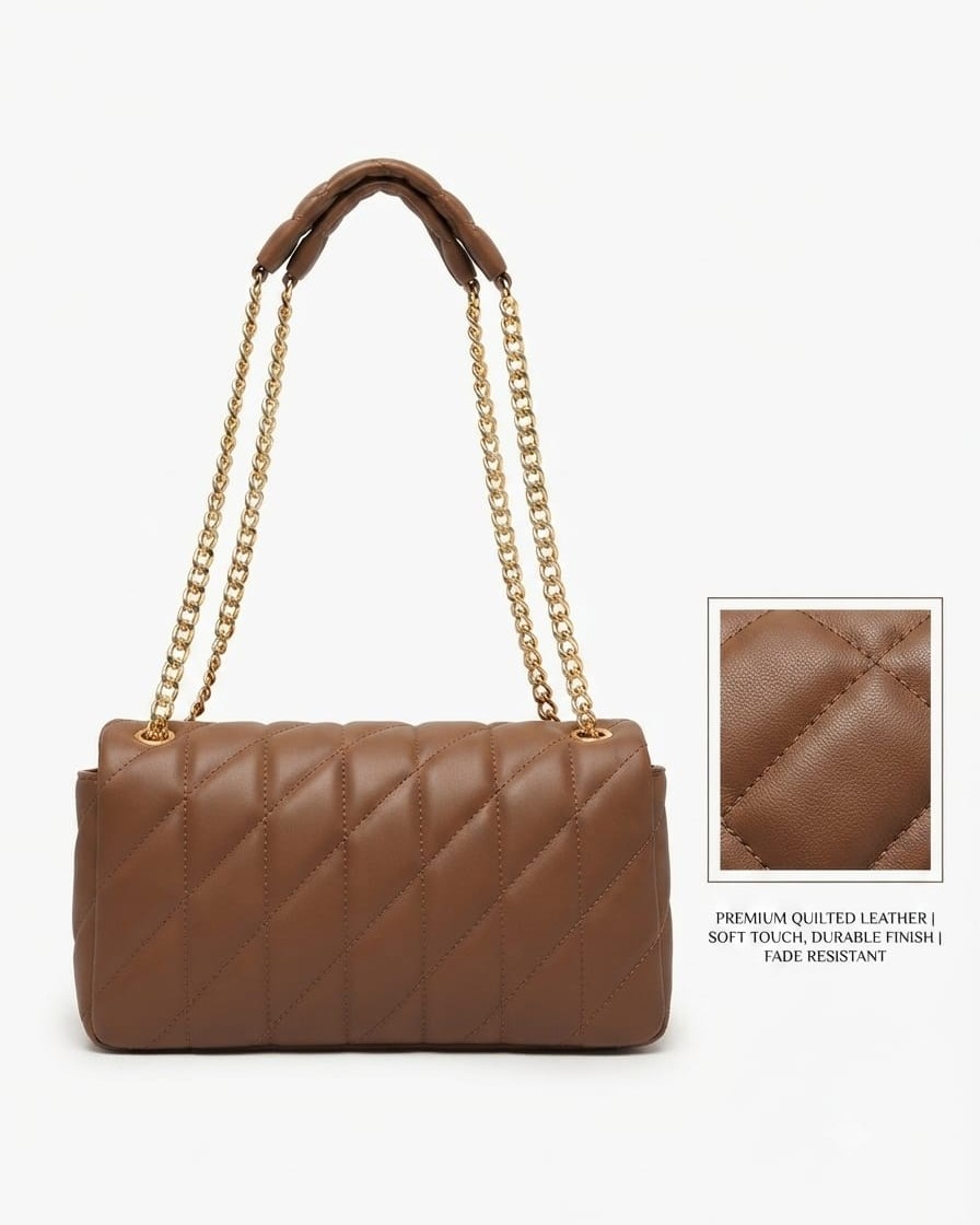 Imported High-End Soft PU Leather Sling Bag with Chain Strap | Premium Women’s Crossbody Bag for Casual & Formal Fashion 2