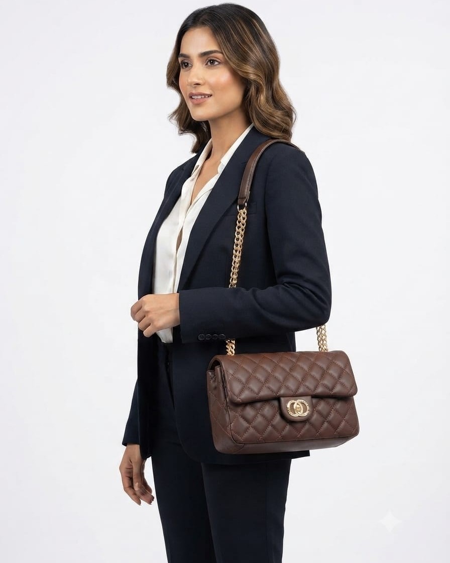 Imported High-End Soft PU Leather Sling Bag with Chain Strap | Premium Women’s Crossbody Bag for Casual & Formal Fashion 2